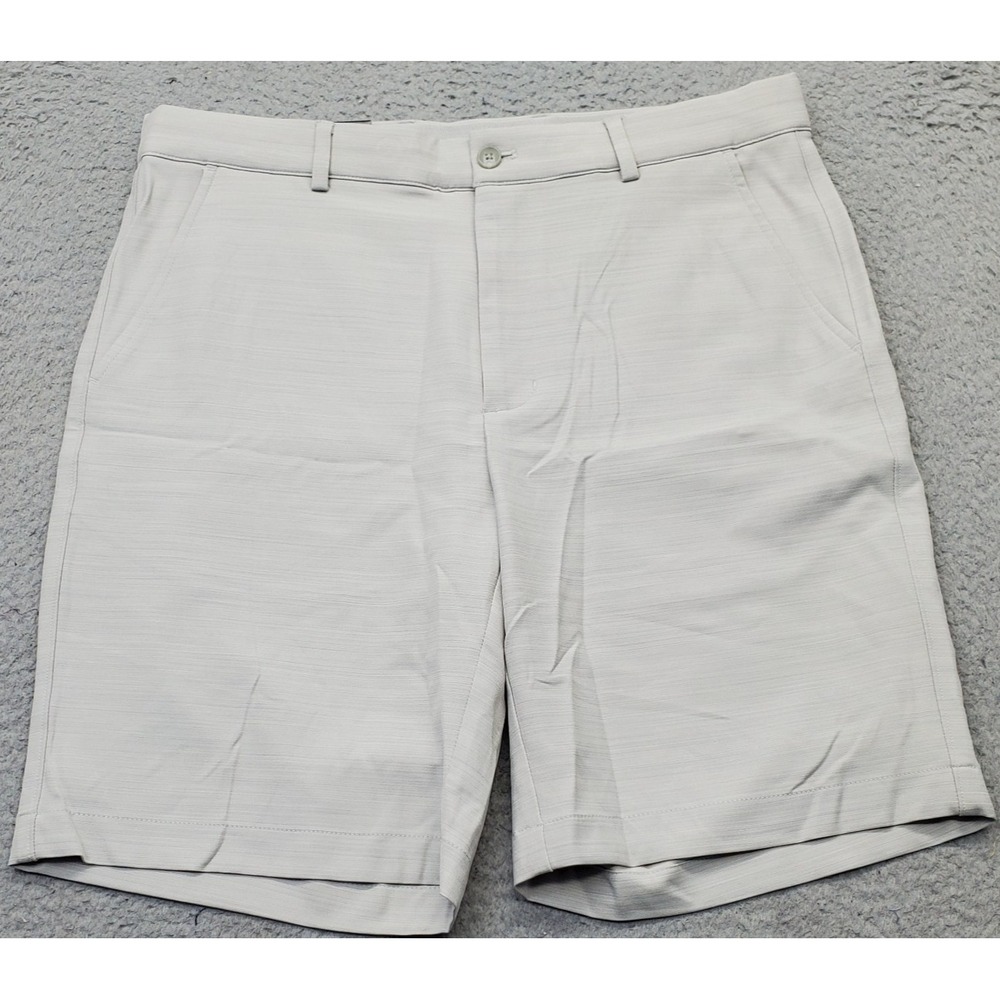 Greg Norman Golf Shorts Men 32 Tan Performance X-treme Comfort Stretch Waistband